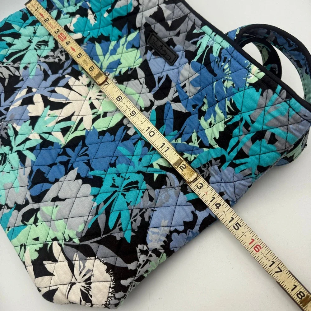 Vera Bradley Tote Bag Womens Medium Blue Floral Camofloral Quilted Cotton